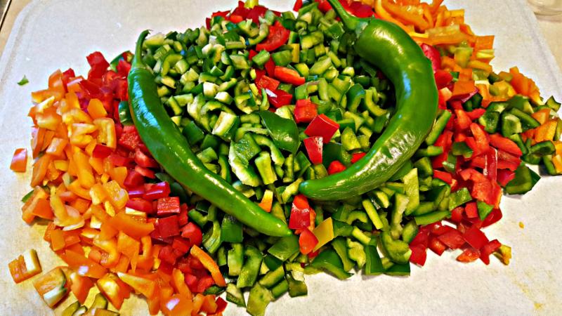 cut peppers