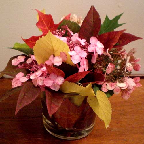 How to Create Beautiful Arrangements Using Autumn Leaves and Hydrangeas