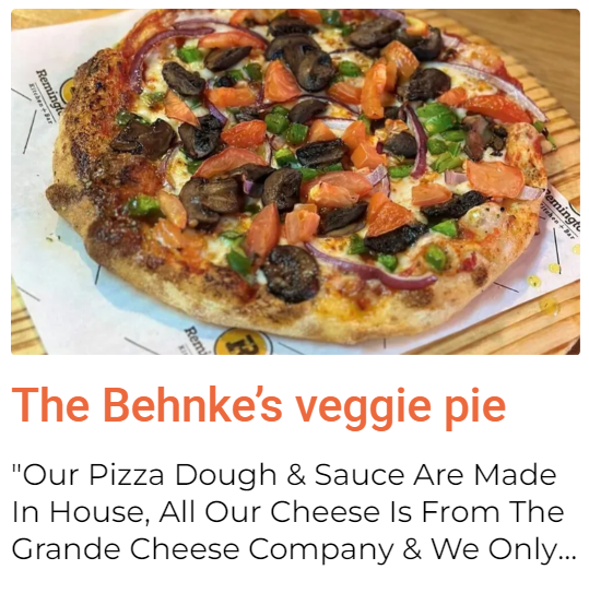 Behnke's Veggie Pizza Pie The Behnke Veggie Pie