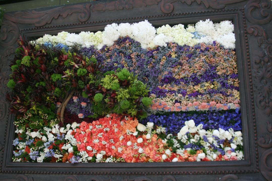 flower arranger was replicating a Claude Monet painting in cut flowers